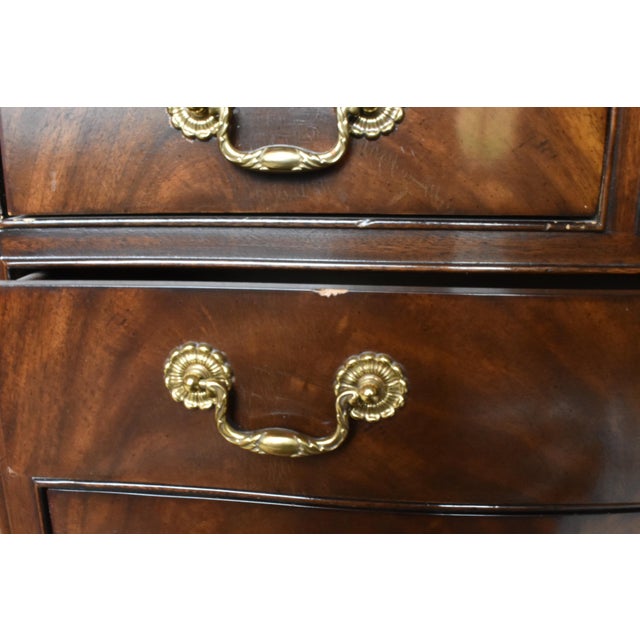 Pair of Drexel Heritage Heirloom Collection Georgian Style Mahogany Nightstands or Chests For Sale - Image 14 of 15
