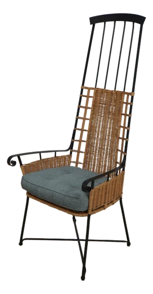 Modern Design Iron & Wicker Dorset High Back Chair