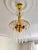 Vintage Brass Chandelier Milk Glass Rods Ceiling Light For Sale - Image 4 of 14