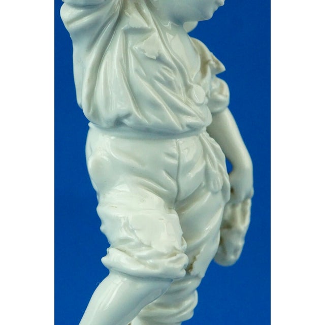Antique young fisherman figurine in white porcelain from Ginori Doccia, early 19th For Sale - Image 16 of 18