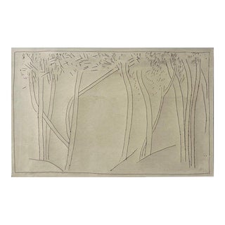 Abstract "Tree Landscape" Ink Line Drawing 1981 American Modernist Jack Hooper For Sale