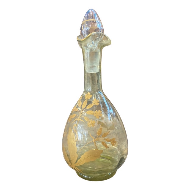 Decanter in Gilded Crystal from Baccarat, 1900s For Sale