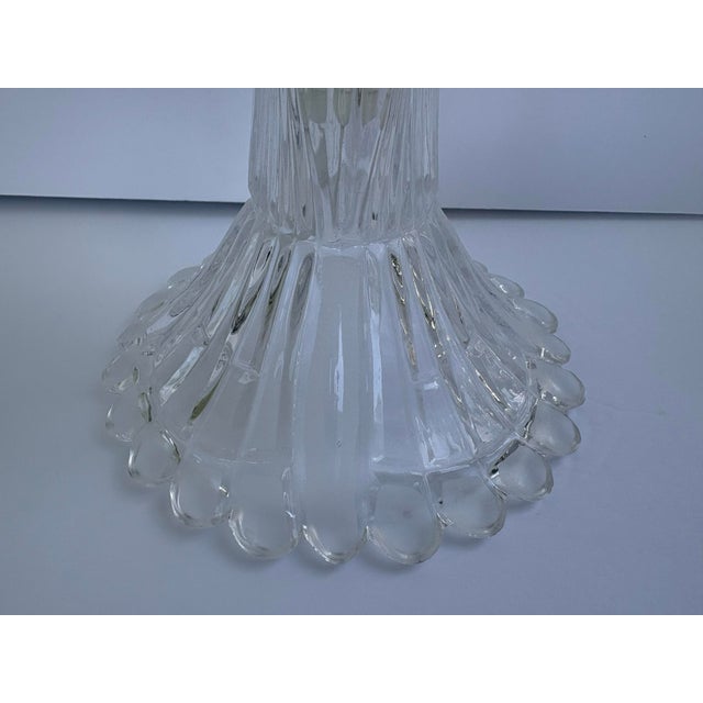 Vintage Yugoslavian 24% Lead Crystal Floral Boudoir Table Lamp For Sale In Orlando - Image 6 of 12