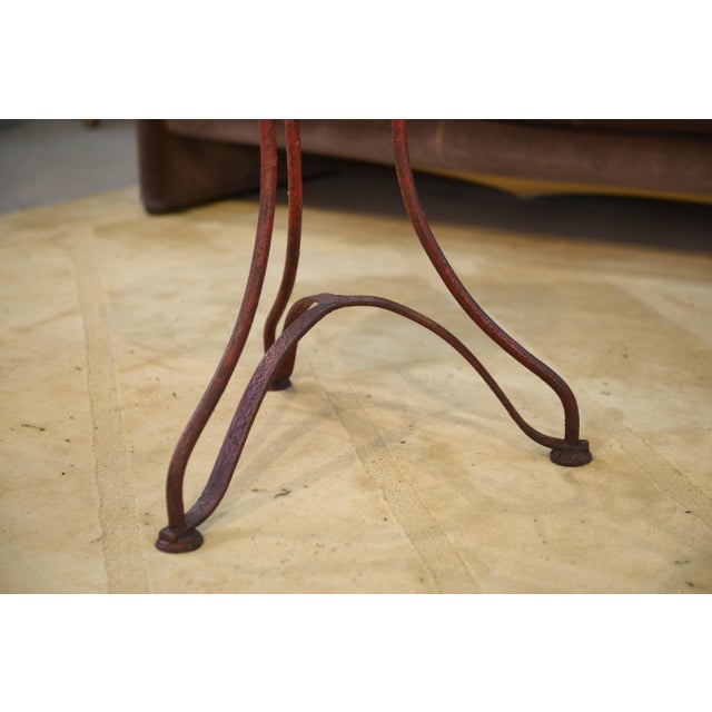 Patinated Bistro Table with Oak Top, 1950s For Sale - Image 9 of 10