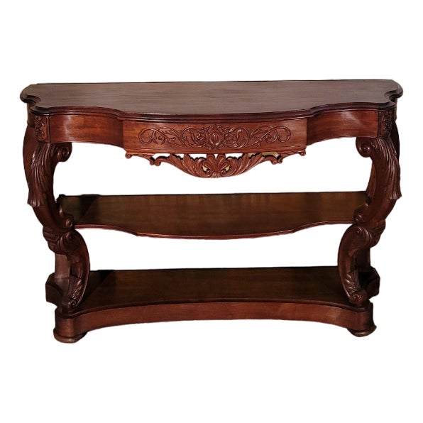 Restoration Period Console in Mahogany, 19th Century For Sale