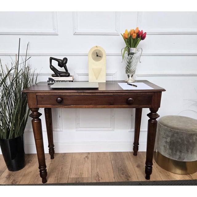 Very charming and rustic country Italian antique table ideal as kitchen dining table or desk writing table, in solid...