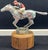 Mascot Sz: 4 3/4"W x 3 3/8"H Circular plinth base: 1 3/8"H x 2 3/8"Diamter