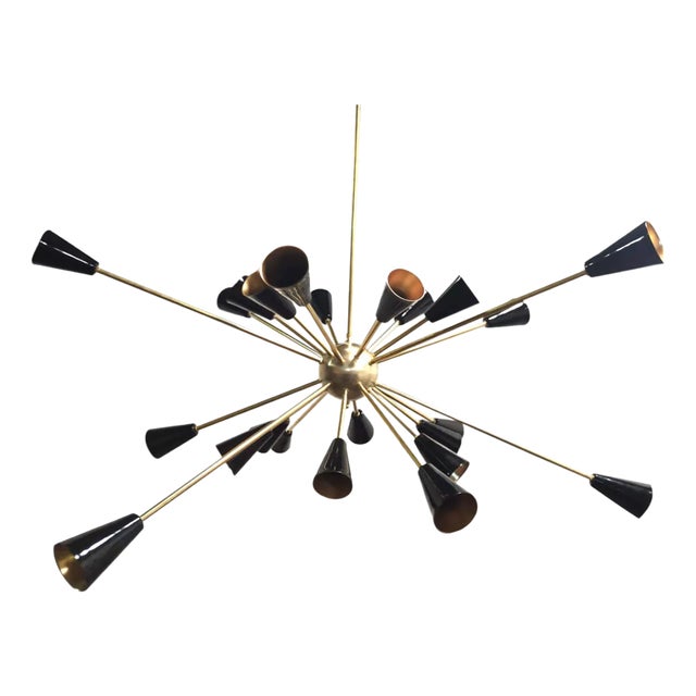 Sputnik Brass Ceiling Lamp, 1950s For Sale