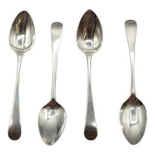 1808 English Set of Four Sterling Silver Teaspoons by Peter and William Bateman For Sale