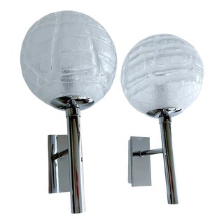 Vintage Space Age Glass Sconces from Doria, 1960s, Set of 2 For Sale