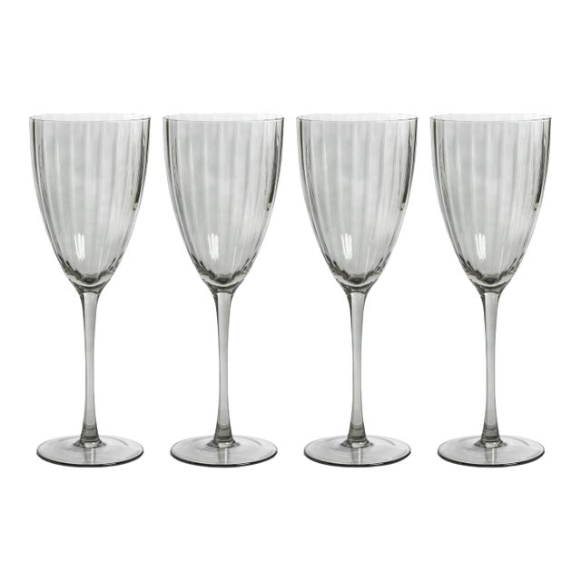 Malden Optic White Wine Glasses - Smoke, Set of 4 For Sale