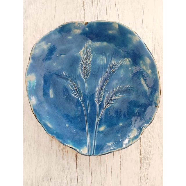 Blue Roman Ears of Wheat Plate by Daniela Proietti For Sale - Image 8 of 8