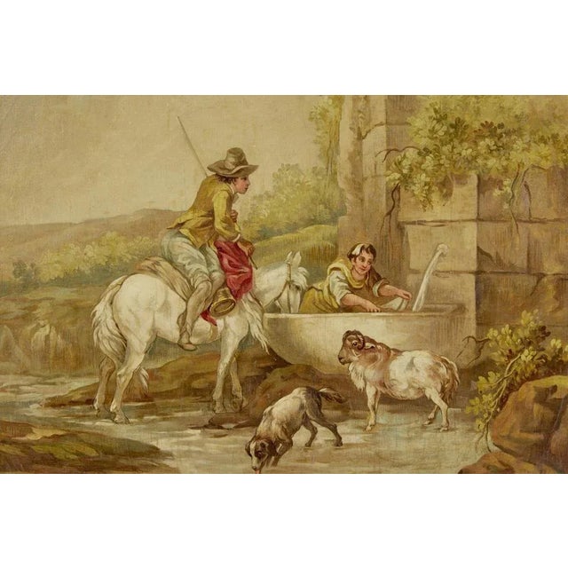 Rural Scenes, Oil on Canvas Paintings, Late 19th Century, Set of 2 For Sale - Image 4 of 8