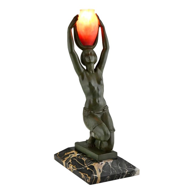 Art Deco Vers L'Oasis Table Lamp from Fayral, France, 1930s For Sale