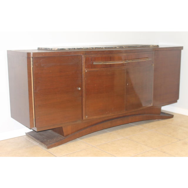 1940's Signed Grand French Art Deco Palisander "Tulip" Form Buffet/ Credenza/ Sideboard For Sale - Image 16 of 16
