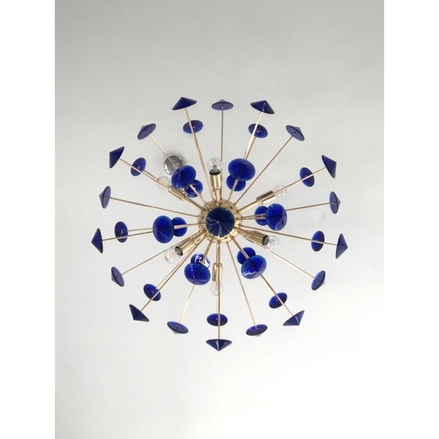 Blue “coni” Murano Glass Sputnik Oval Chandelier Contemporary blue STAR Sputnik chandelier. Blue cones of Murano glass...