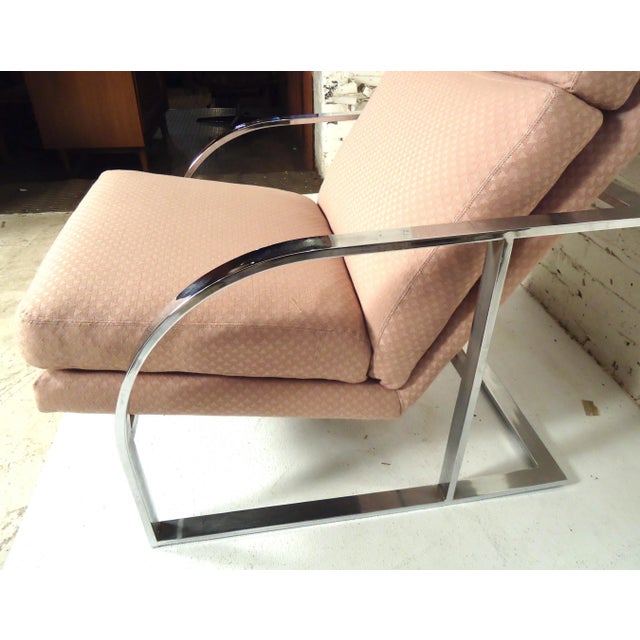 Milo Baughman Style Chrome Lounge Chair For Sale In New York - Image 6 of 6