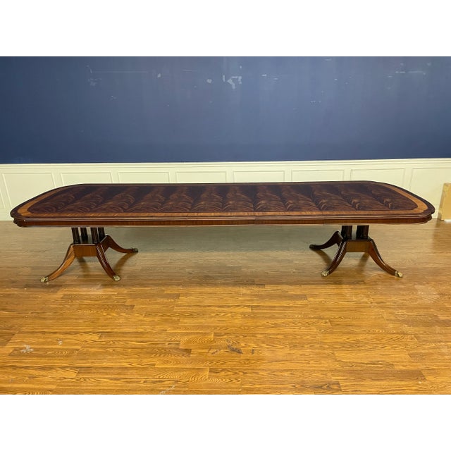 Large Scallop Cornered Georgian Style Dining Table by Leighton Hall Made-To-Order For Sale In Atlanta - Image 6 of 11