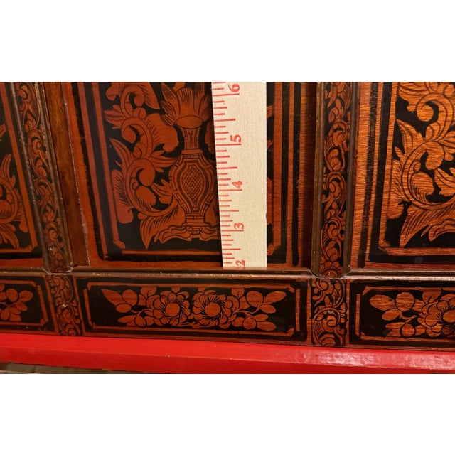 Wood Early 19th-Century, Southern German/Alpine, Painted Locking Document Chest With Bell-Lock & Interior Lid Compartments For Sale - Image 7 of 14