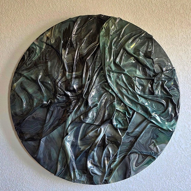 Echo - Round Sculptural Abstract Painting For Sale In Austin - Image 6 of 7