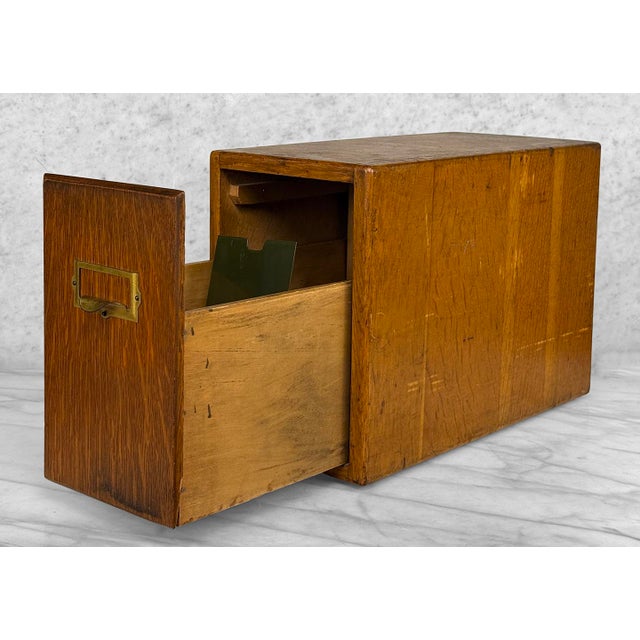 Traditional Antique Quartersawn Oak Library File Card Catalog Cabinet by Shaw-Walker For Sale - Image 3 of 11
