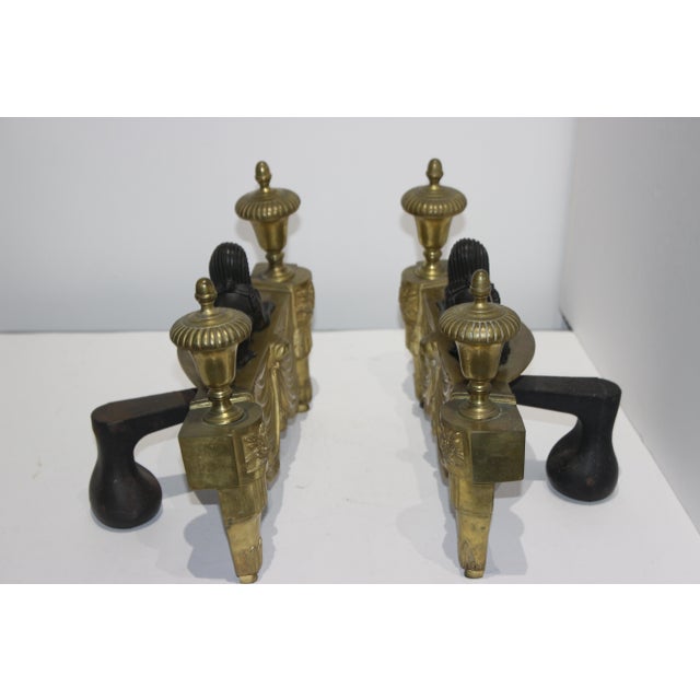 Sphinx Chenets Egyptian Revival 19th Century - A Pair For Sale - Image 4 of 13