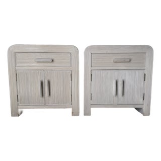1970s Vintage Gabriella Crespi Style Pencil Reed Nightstands – Pair For Sale