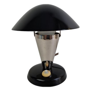 Bauhaus Mushroom Table Lamp with Adjustable Shade, Czechoslovakia, 1930s For Sale