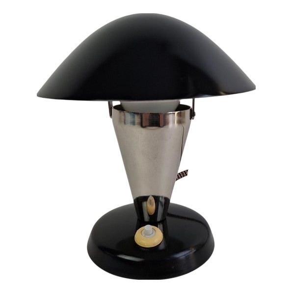 Bauhaus Mushroom Table Lamp with Adjustable Shade, Czechoslovakia, 1930s For Sale