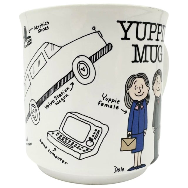 Vintage 1980s Yuppie Novelty Coffee Cup Mug For Sale - Image 10 of 13