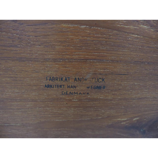 1950s Hans Wegner Danish Modern Teak & Oak Drop Leaf End Table for Andreas Tuck For Sale - Image 11 of 13