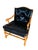 Vintage Barnard & Simonds Black Leather Armchair | 1960s American Traditional | Button-Tufted Leather & Bobbin-Turned Wood For Sale - Image 15 of 18