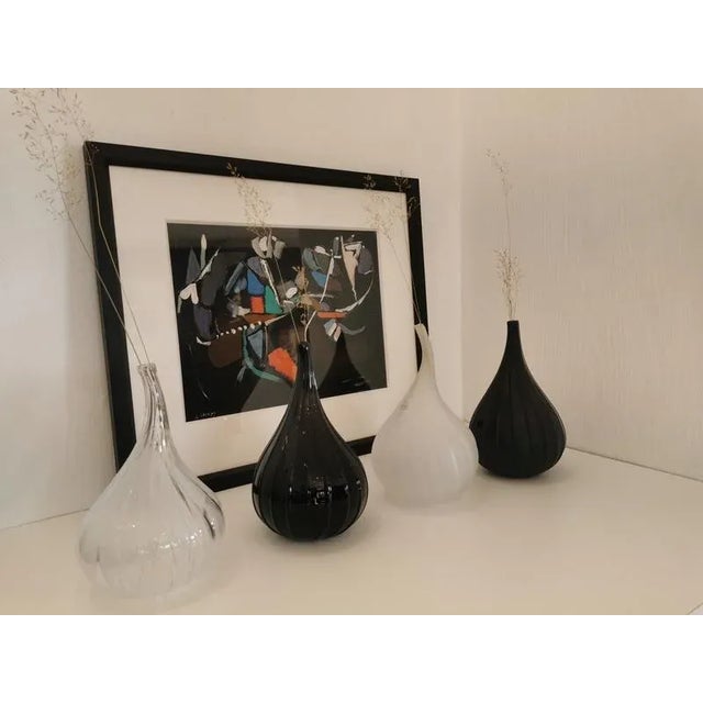 Black Black Murano Glass Drops Vase by Stelon Renzo for Salviati For Sale - Image 8 of 11