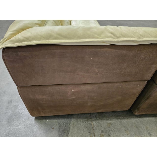 Italian Modular Corner Sofa in Leather and Suede, 1970s, Set of 4 For Sale - Image 18 of 18