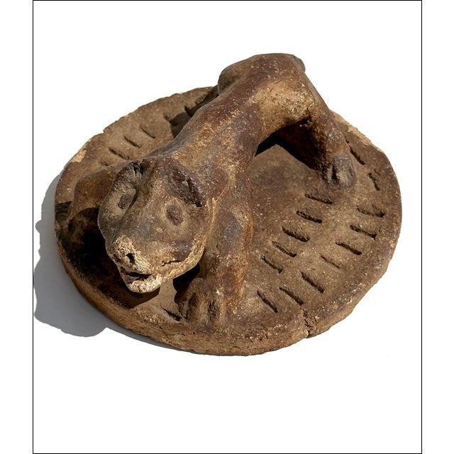 Brown Vintage Sewer Tile Naive Folk Art Pottery Pig Beast Sculpture For Sale - Image 8 of 8