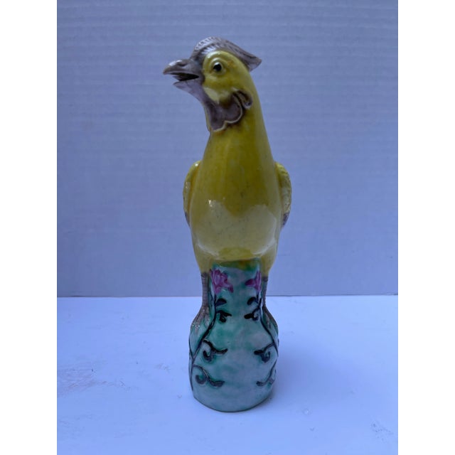 Late 19th Century Antique Chinese Export Porcelain Bird Figurine For Sale - Image 5 of 8
