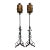 Early 20th Century Rococco Style Wrought Iron Standing Floor Lamps - a Pair For Sale