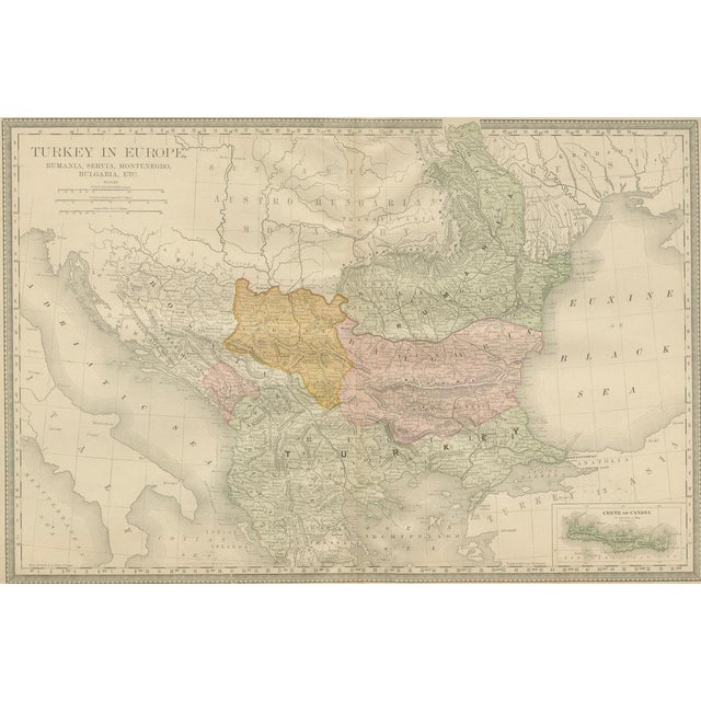Turkey in Europe Map by Rand McNally, 1888 For Sale - Image 3 of 10