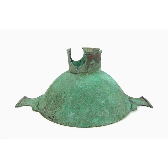 Marie Zimmermann Large Quaich Form Bowl With Encrusted Green Verdigris Patina For Sale In Los Angeles - Image 6 of 10