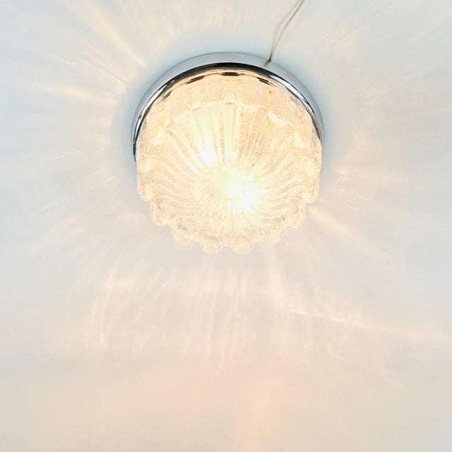 Large Mid-Century Flower-Shaped Glass Flush Mount from Limburg, Germany, 1970s For Sale - Image 4 of 10