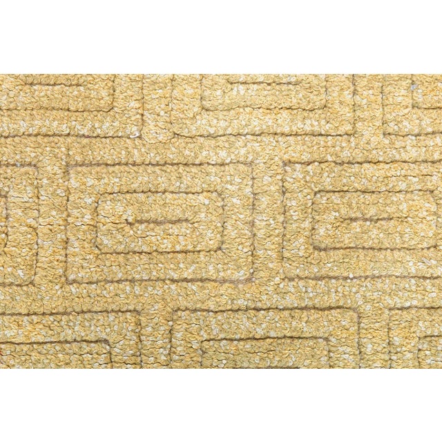 Yellow Mid-Century Swedish Half Pile rug Designed by Elsa Gullberg Size: 4'0" × 5'10" (121 × 177 cm) This exquisite...