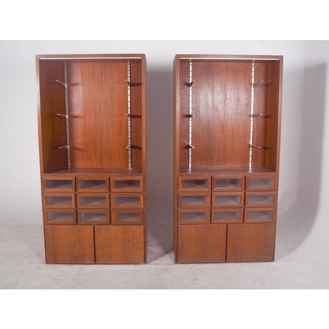 Shelves with Doors and Glazed Drawers, 1950s, Set of 2 For Sale - Image 11 of 12