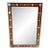 ​vintage Grand Scale Studded Leather and Mother-of-Pearl Inset Wall Mirror For Sale