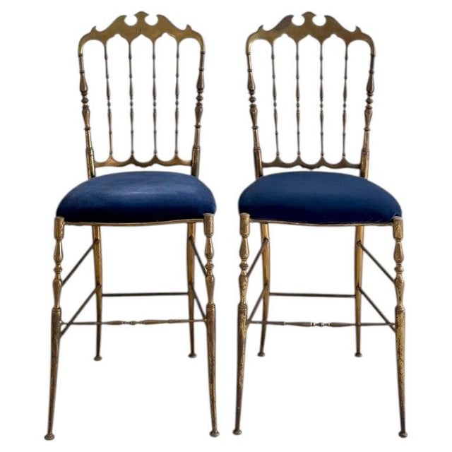 Brass Chiavari Chairs, Italy, 1960s, Fratelli Levaggi/Guiseppe Gaetano Descalzi For Sale