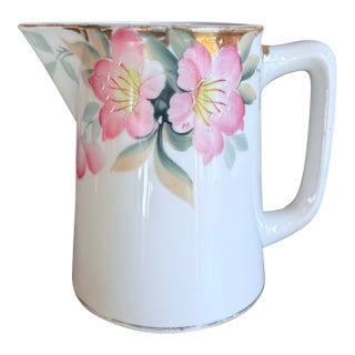 Antique, Early 20th Century Noritake Japan Azalea Porcelain Water Pitcher For Sale