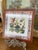 Vintage French Faience Style Ceramic Tile With Hand-Painted Floral Motif in Wood Frame. For Sale - Image 4 of 10