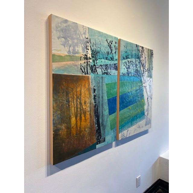 Jane Michalski Forest Map Encaustic on panel 36 x 48 (each panel) "As I was growing up, my family valued the outdoors. I...