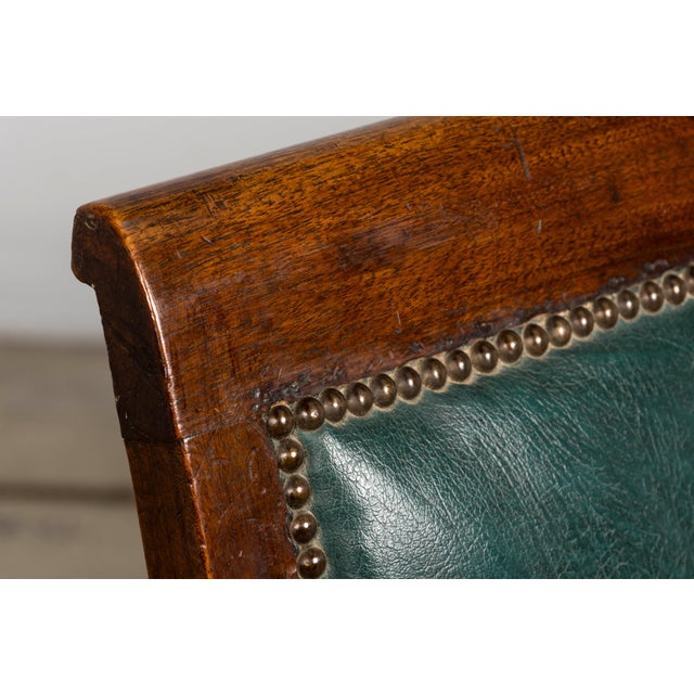 Forest Green Early 19th Century French Empire Walnut Sofa in Forest Green For Sale - Image 8 of 18