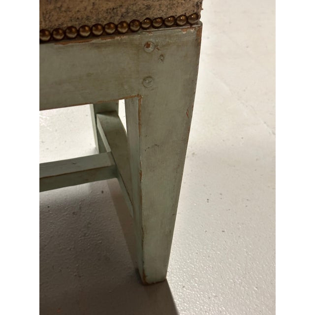 Antique Distressed Leather Painted Benches For Sale - Image 15 of 16