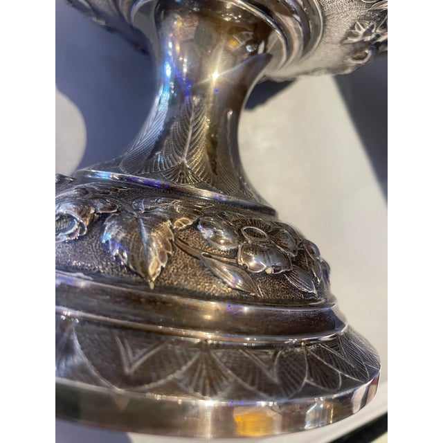 Mid 19th Century 1854 Antique Sterling Silver Repousse Large Presentation Piece by Wallace For Sale - Image 5 of 11